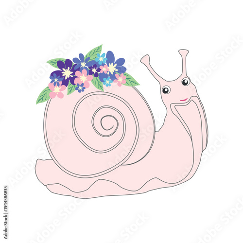 Underwater inhabitants in boho style. Vector illustration animals with flowers. Whale, dolphin, jellyfish, seahorse, turtle, shark, octopus, crab, snail, stingray, fish