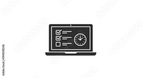 Laptop with download progress bar.