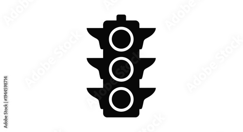 A simple black and white illustration of a traffic light showing green