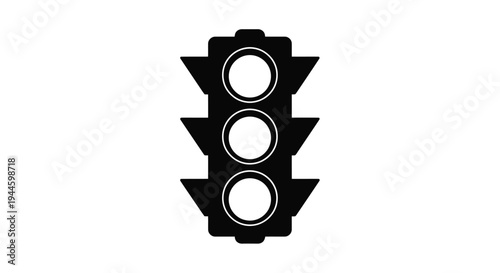 A simplified black and white illustration of a vertical traffic light