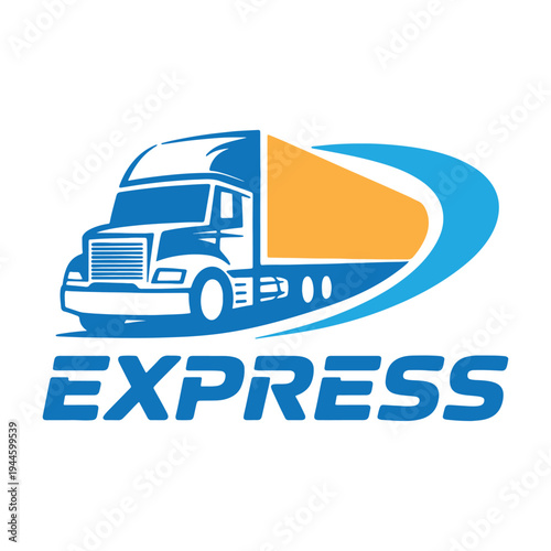 A vibrant logo featuring a truck with dynamic speed lines labeled express