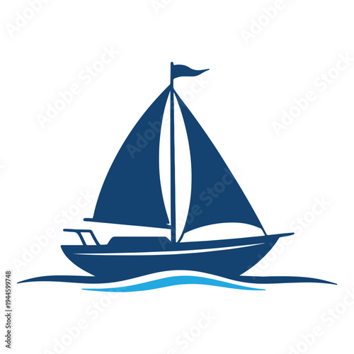 Elegant sailboat gliding smoothly over calm waters under a clear sky