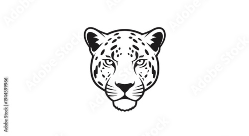 Leopard Face Closeup Illustration Portrait.