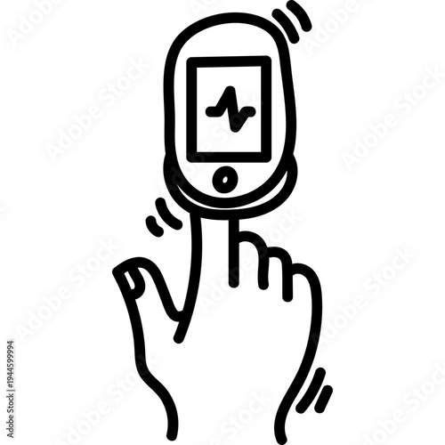 Pulse Oximeter Finger Line Icon