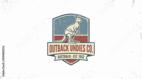 Vintage logo for Outback Undies Co. featuring a kangaroo wearing underwear, with "AUSTRALIA - EST. 1952" text.