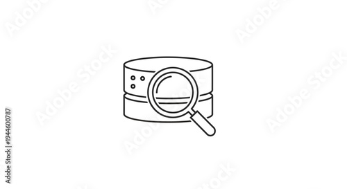 Magnifying glass on a cylinder.