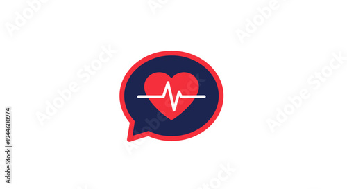 Medical Heartbeat Symbol Logo Illustration.