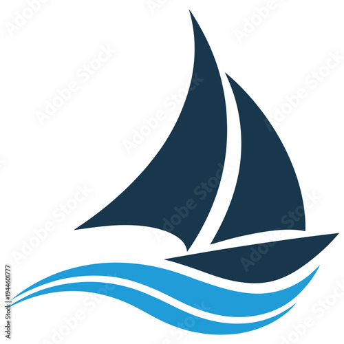 Sailboat gliding gracefully over calm and wavy waters