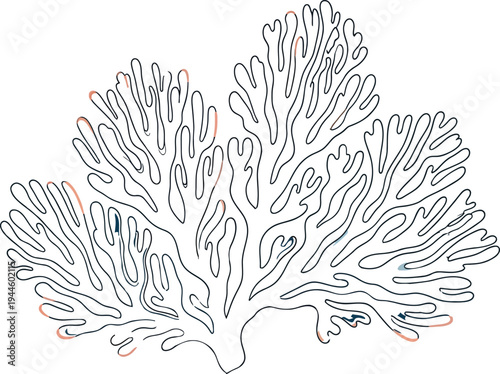 Vibrant blue coral illustration on a clean white background displayed