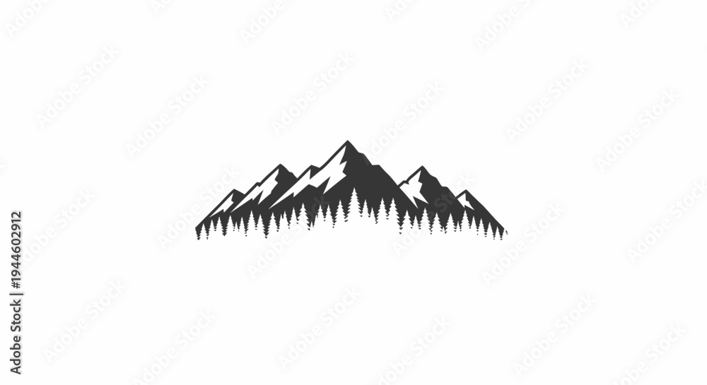 Obraz premium Mountain Range Silhouette Icon Graphic.