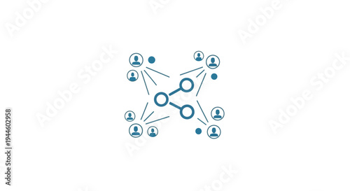Network Connection People Icons Link.