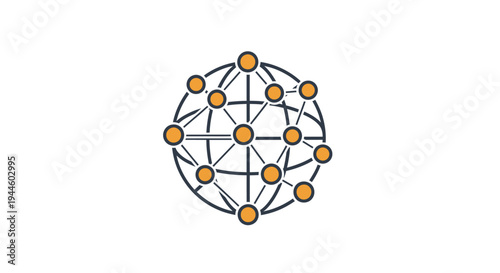 Network connections and nodes diagram.