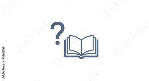 Open Book with Question Mark Icon.