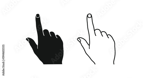 Two hands pointing one dark and one light demonstrating contrast