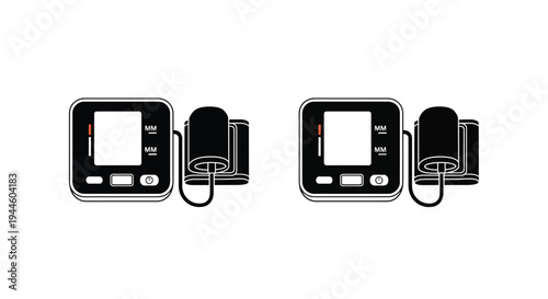 Two digital blood pressure monitors displayed on a white background