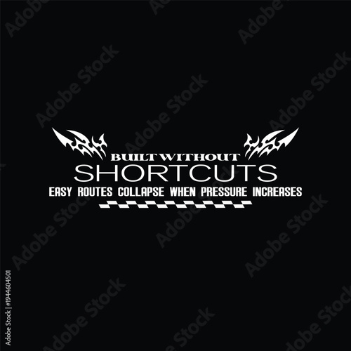 no shortcuts motivational typography quote design