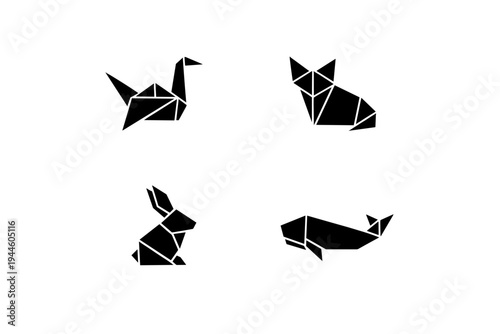 Four minimalist line art sketches of a bird, cat, dog, and fish are displayed on a solid black background. The simple drawings use thin white lines to define each animal.