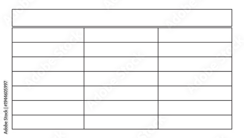 Blank Data Table Layout Icon for Business Reporting Financial Statements and Operational Performance Tracking