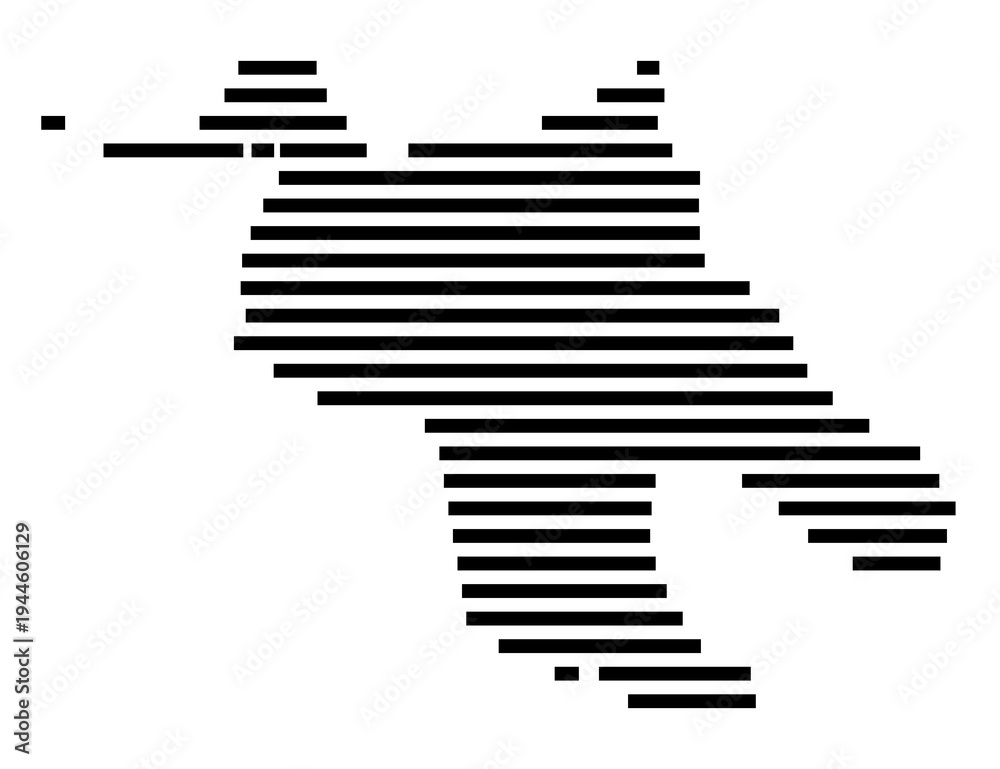 Obraz premium Symbol Map of the city Wesertal (Hessen, Germany) showing the area of the city with just a few black horizontal lines