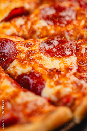 Konstfotografi Close up of pepperoni pizza