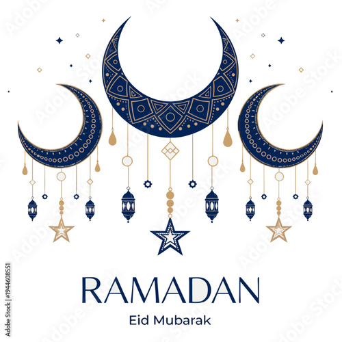 Crescent moon icons made of clear vectors that are perfect for representing Islamic imagery, astronomy, and nighttime themes