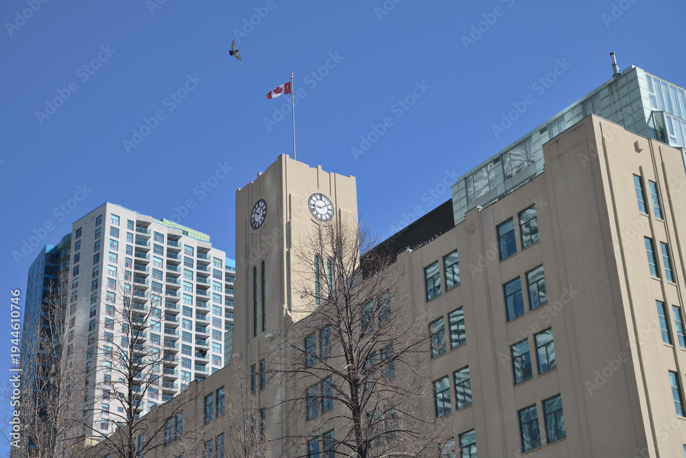 Fototapeta premium facade and tower of Queen’s Quay Terminal located at 207 Queens Quay W, Toronto