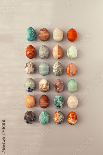 Easter eggs dyed using a natural method