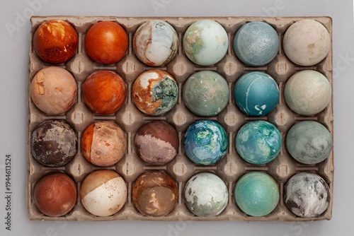 Easter eggs dyed using a natural method