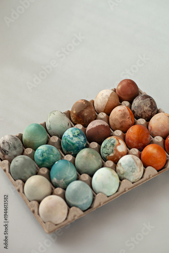 Easter eggs dyed using a natural method