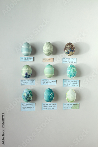Easter eggs dyed using a natural method