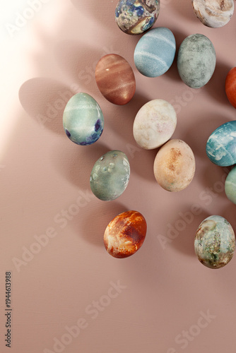 Easter eggs dyed using a natural method