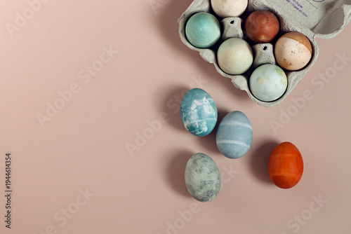 Easter eggs dyed using a natural method