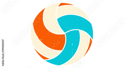 Sports ball icon - a close-up of a volleyball with a textured finish, a symbol of athletic activity and team games