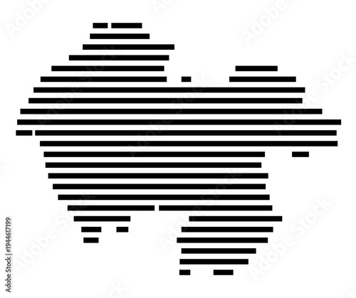 Symbol Map of the city Egling (Bayern, Germany) showing the area of the city with just a few black horizontal lines