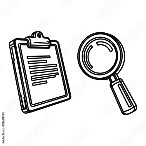 Clipboard Magnifier Analysis Research Commerce