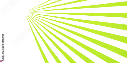 An artistic abstract background vector illustration features a green and blue sunburst pattern with retro grunge textures and striped perspective lines for a colorful ray backdrop design