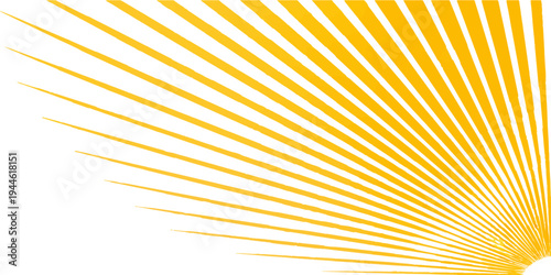 An abstract vector illustration featuring a bright sunburst design with warm orange and yellow rays exploding in a sunny summer sunrise