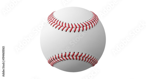 Photography Detailed baseball with red stitching isolated PNG, sport equipment for baseball