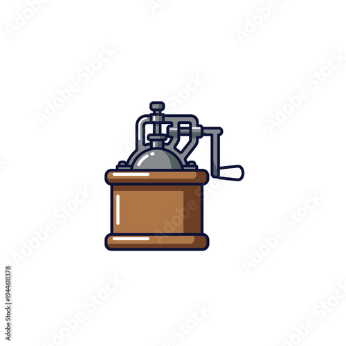 Manual Coffee Bean Grinder Bold Outline Icon