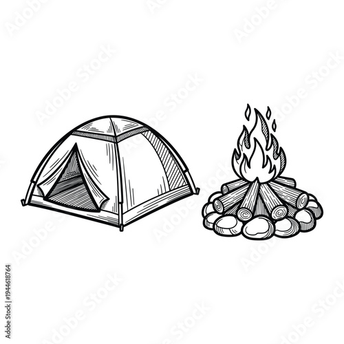 Tent Campfire Outdoor Adventure Commercial