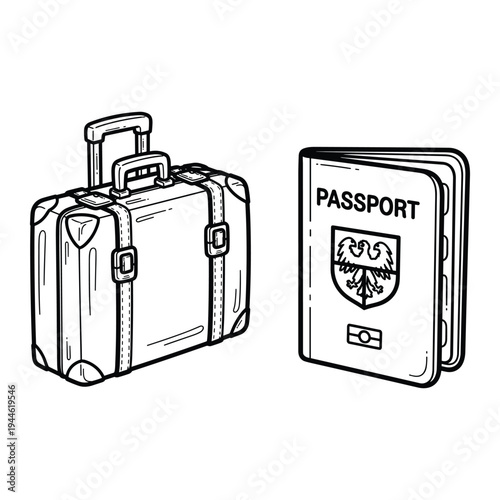 Luggage Passport Travel Business Icons