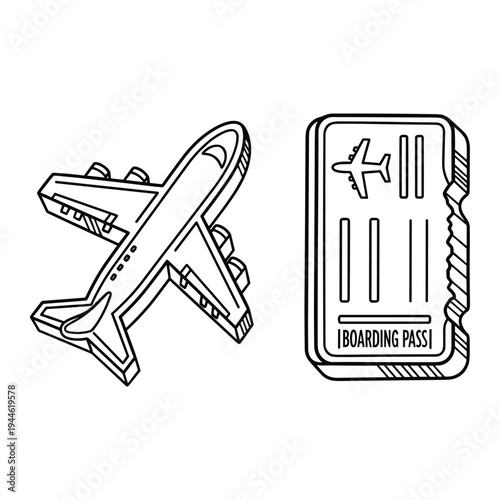 Airplane Boarding Pass Travel Commercial Concept