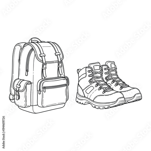 Backpack Hiking Boots Adventure Gear