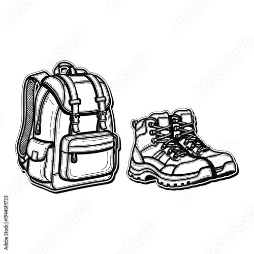 Backpack Hiking Boots Adventure Gear