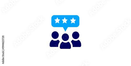 Customer feedback rating system flat icon design style. customer service, star rating, review feedback, user group, satisfaction survey, online reputation, quality evaluation