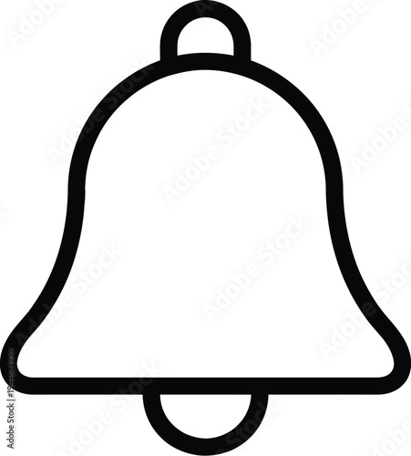 Notification Bell Button Outline Vector Icon