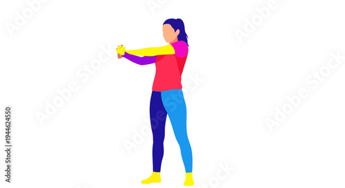 Woman Exercising with Colorful Outfit and Dumbbells