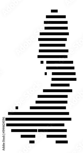 Symbol Map of the city Föritztal (Thüringen, Germany) showing the area of the city with just a few black horizontal lines