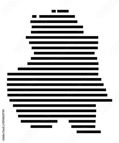 Symbol Map of the city Grammetal (Thüringen, Germany) showing the area of the city with just a few black horizontal lines