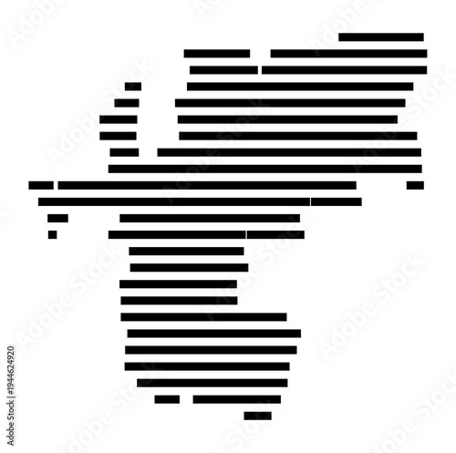 Symbol Map of the city Königsee (Thüringen, Germany) showing the area of the city with just a few black horizontal lines